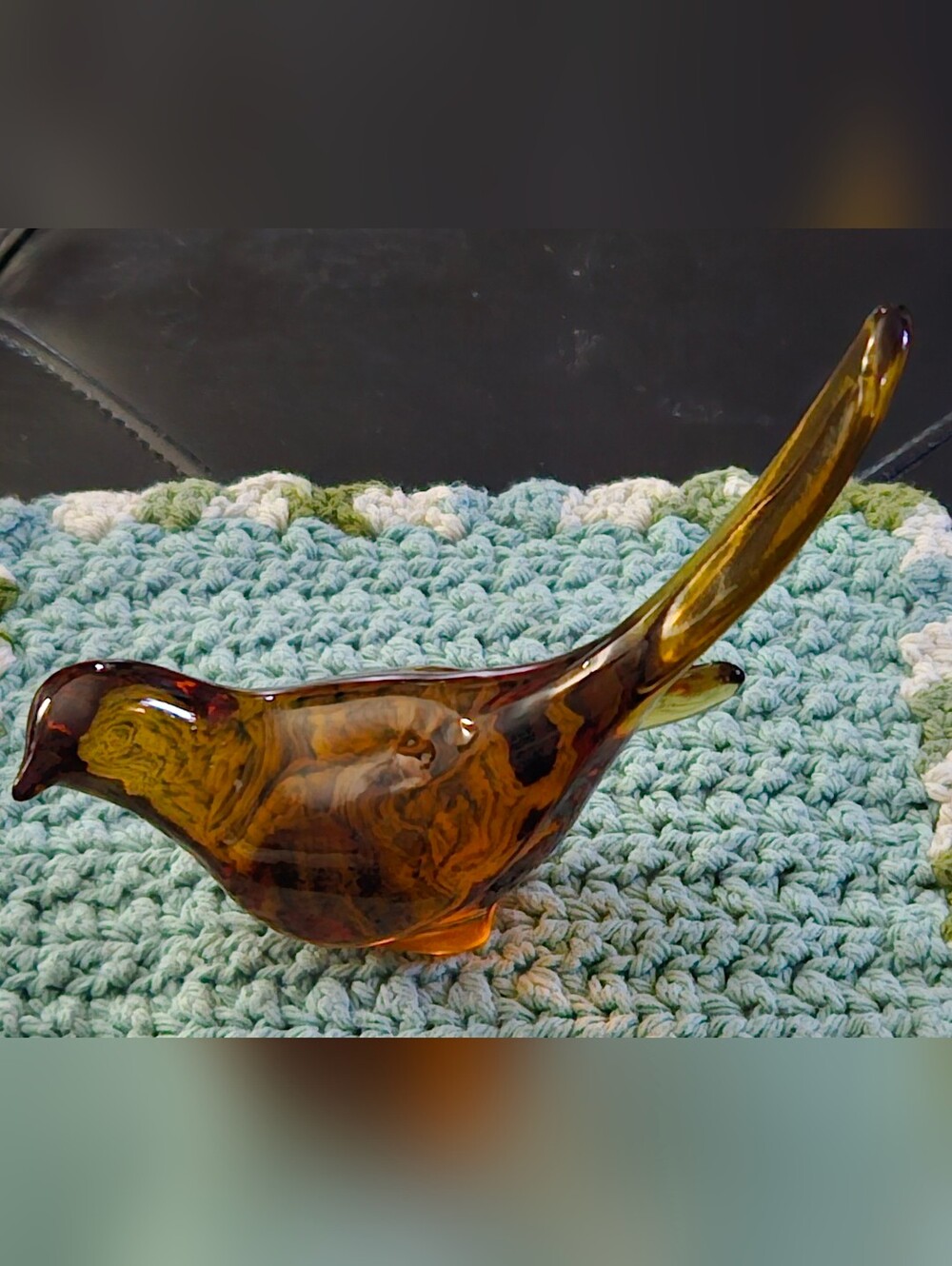 Fenton Amber Glass "Bird Of Happines"